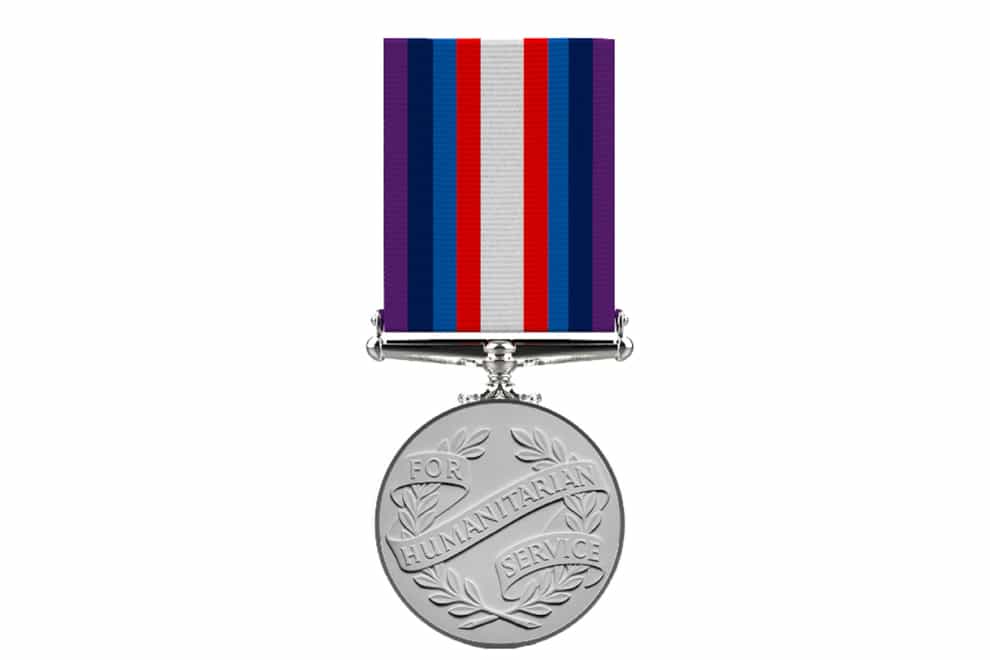 The Humanitarian Medal has been approved by King Charles (Cabinet Office/ PA)