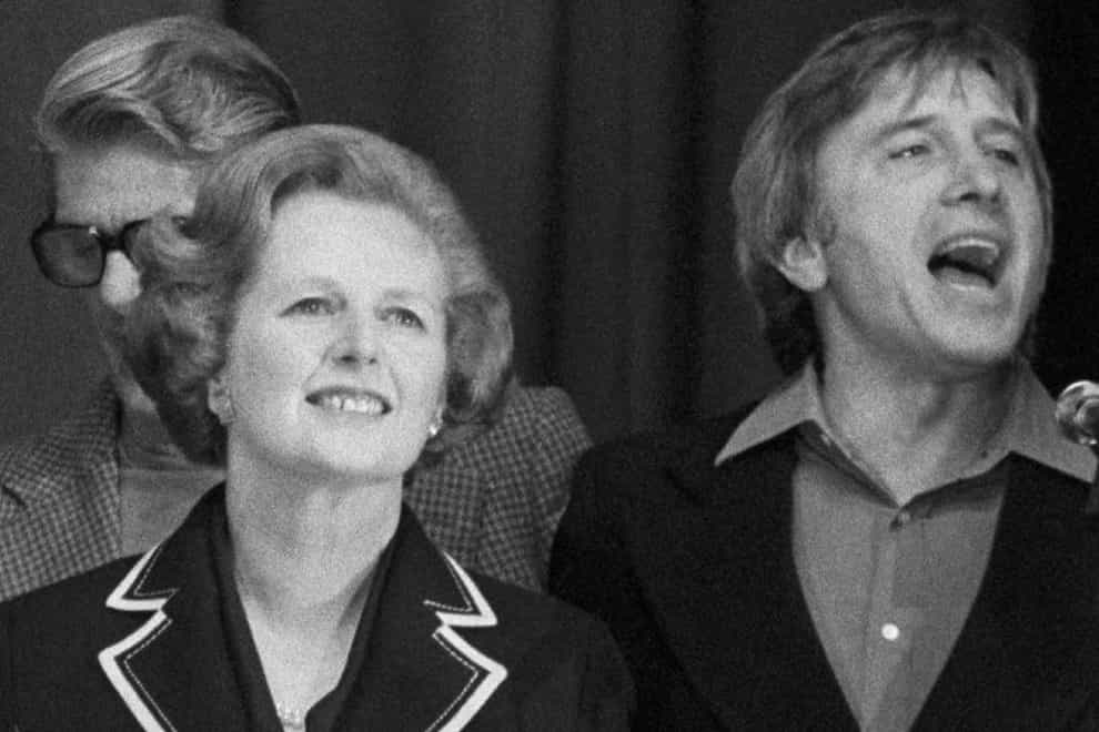 Vince Hill, pictured, alongside Margaret Thatcher in 1979 (PA)