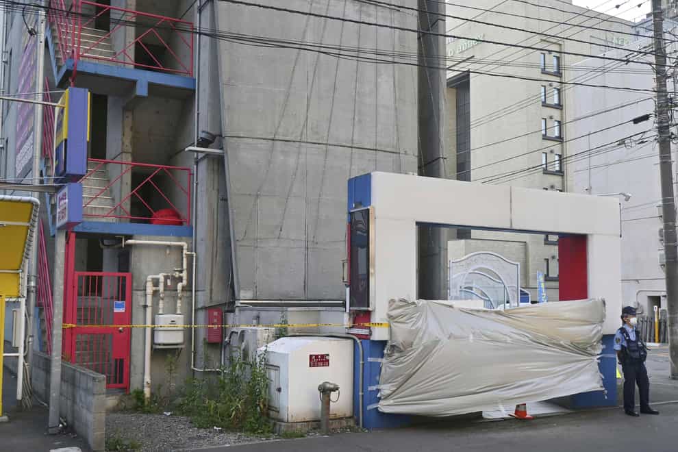The man’s body was found in a hotel in Sapporo, northern Japan (Kyodo News via AP)