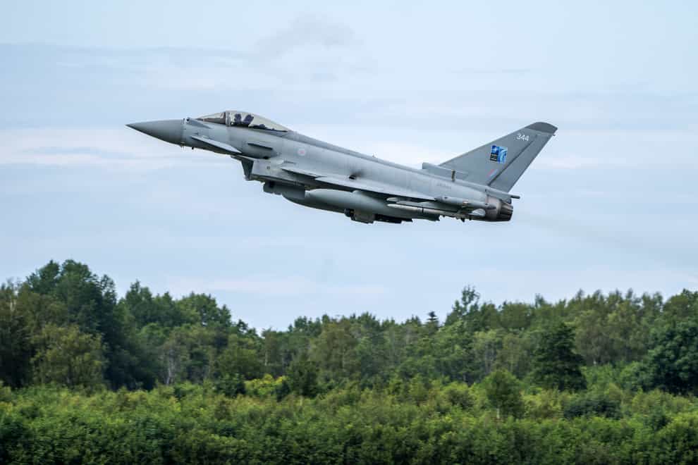 RAF Typhoons have intercepted 50 Russian aircraft since their arrival in Estonia in March (Jane Barlow/PA)