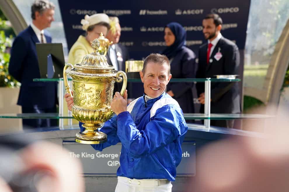 Jim Crowley after riding Hukum to victory in the King George VI And Queen Elizabeth Qipco Stakes at Ascot (Adam Davy/PA)