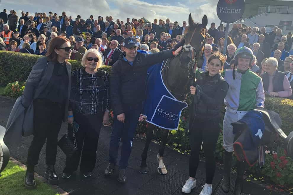 Teed Up with his winning connections at Galway (PA)