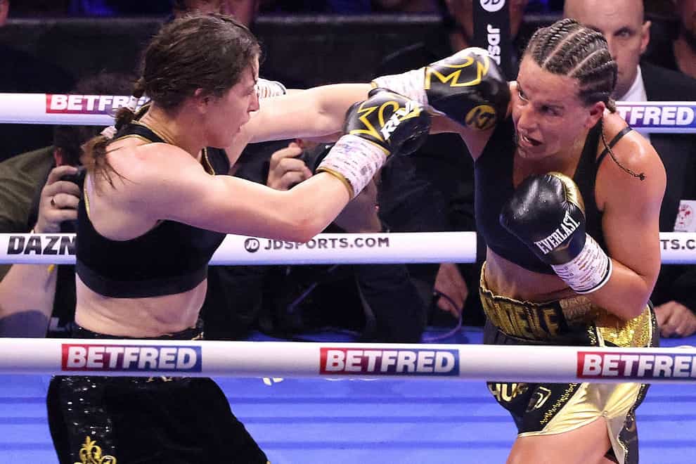 Chantelle Cameron, right, outpointed Katie Taylor in May (Damien Eagers/PA)