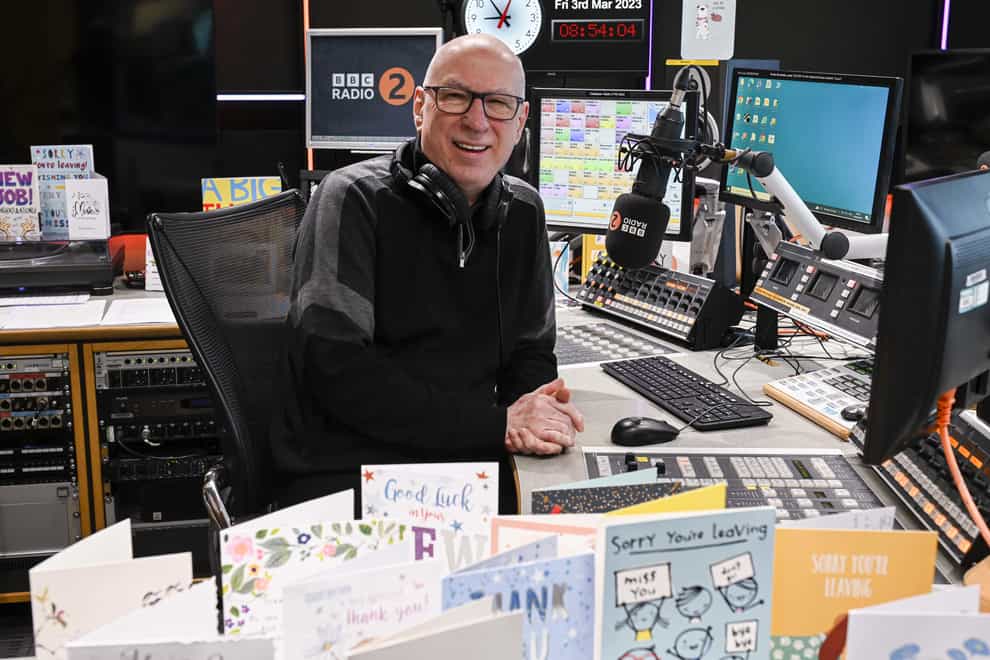 Ken Bruce in his studio for his final Radio 2 show (BBC/PA)