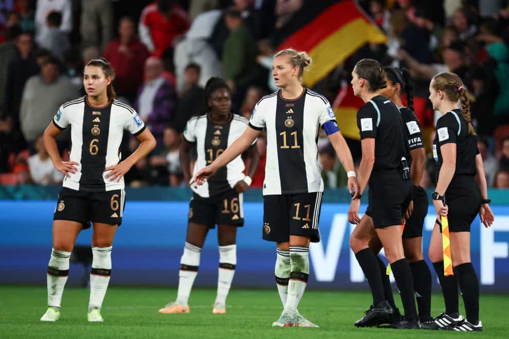 Two-time winners Germany were knocked out of the Women’s World Cup (Tertius Pickard/AP)