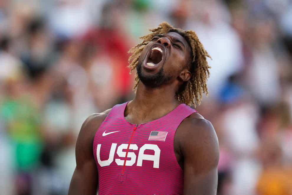 Noah Lyles is bidding for three golds in Budapest (Martin Rickett/PA)