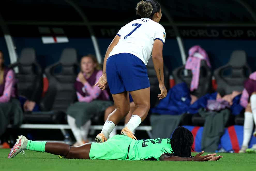 Lauren James has apologised to Michelle Alozie over the red-card incident (Isabel Infantes/PA)