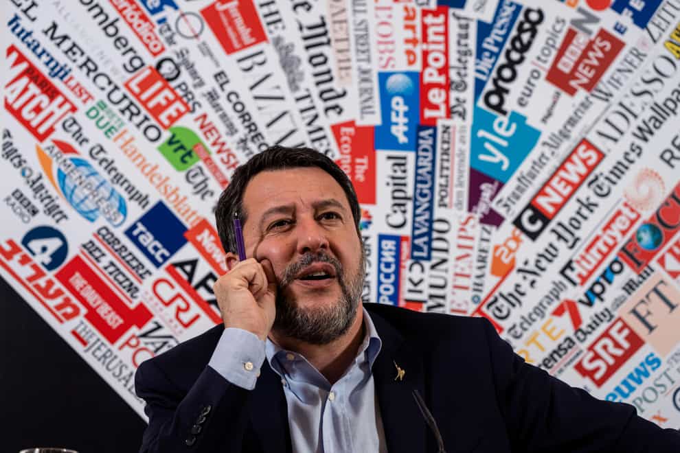 Matteo Salvini announced the tax on banks’ profits (Domenico Stinellis/AP)
