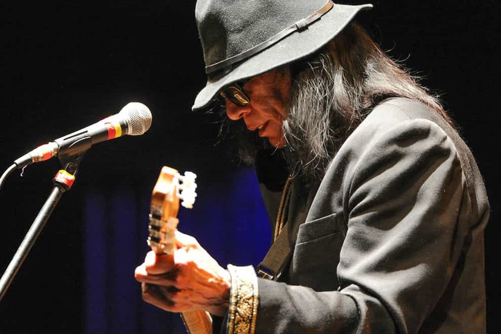 Singer-songwriter Sixto Rodriguez performs at the Beacon Theatre (Evan Agostini/Invision/AP)