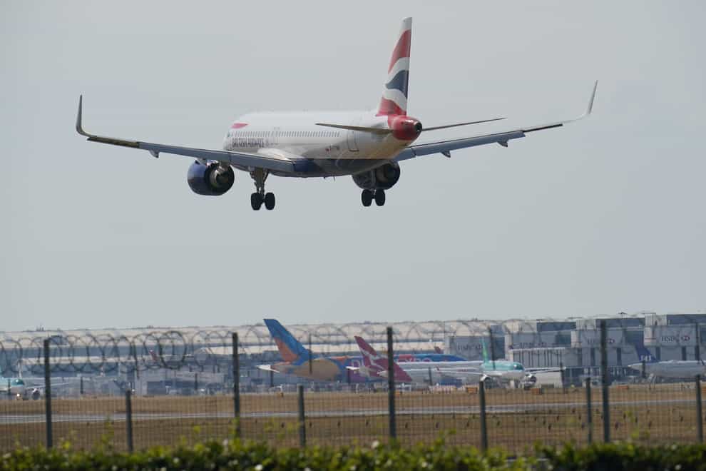 Some 7.7 million passengers travelled through Heathrow in July (Jonathan Brady/PA)