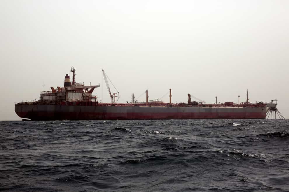 Senior United Nations official says a salvage team has siphoned oil from the decaying tanker moored off the coast of Yemen (Osamah Abdulrahman/AP)