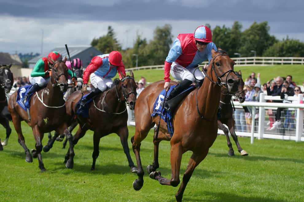 Moss Tucker (right) winning the Phoenix Sprint Stakes at the Curragh (Brian Lawless/PA)