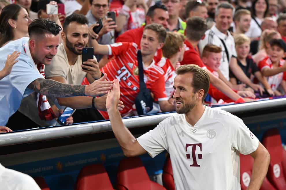 Harry Kane stepped off the bench to make his Bayern Munich debut in the DFL-Supercup final (PA Wire via DPA)