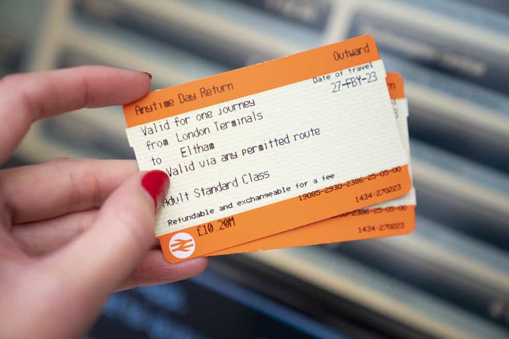 Next year’s rise in English rail fares will be below inflation, the Government has announced (Kirsty O’Connor/PA)