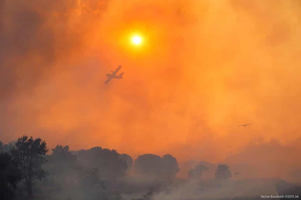 The wildfire took hold in Saint-Andre, south-eastern France (SDIS66/Yacine Bouchaid via AP)