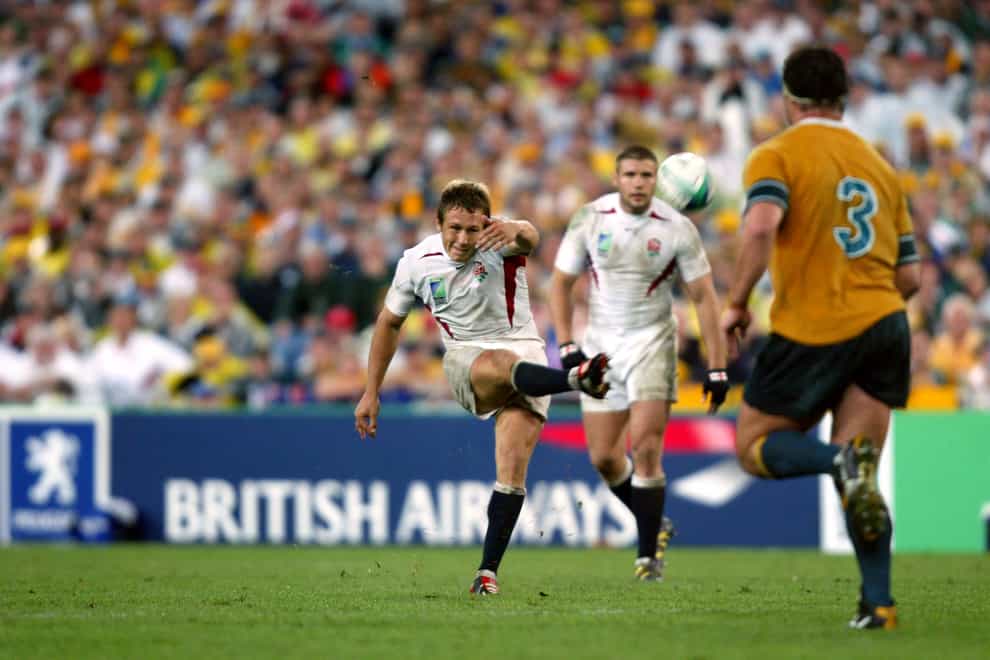 Jonny Wilkinson’s last-gasp drop goal helped England win the 2003 Rugby World Cup against hosts Australia (David Davies/PA)