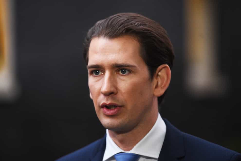 Former Austrian chancellor Sebastian Kurz resigned in October 2021 to defuse a political crisis (Kirsty O’Connor/PA)