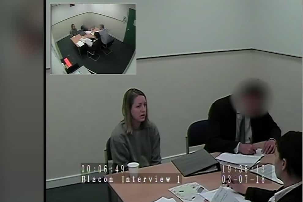 One of Lucy Letby’s police interviews (Cheshire Constabulary/PA)