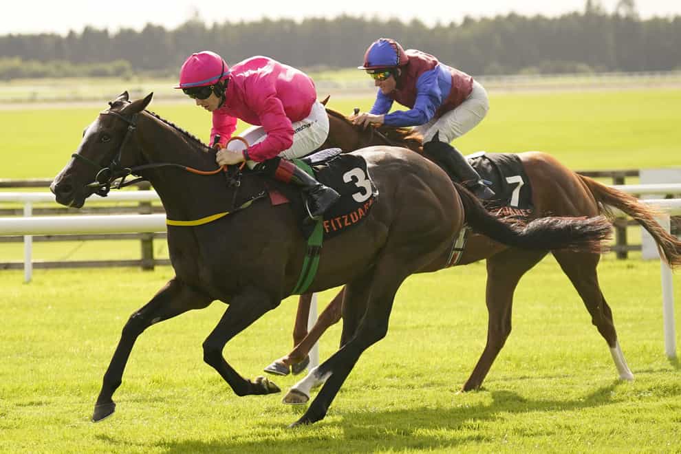 Layfayette ridden by Colin Keane (left) on their way to winning the Fitzdares Royal Whip Stakes at Curragh Racecourse, County Kildare. Picture date: Sunday August 20, 2023.