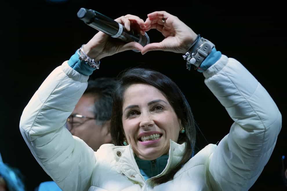 Presidential candidate Luisa Gonzalez, of the Citizen’s Revolution Political Movement, will go ahead to the run-off (AP)