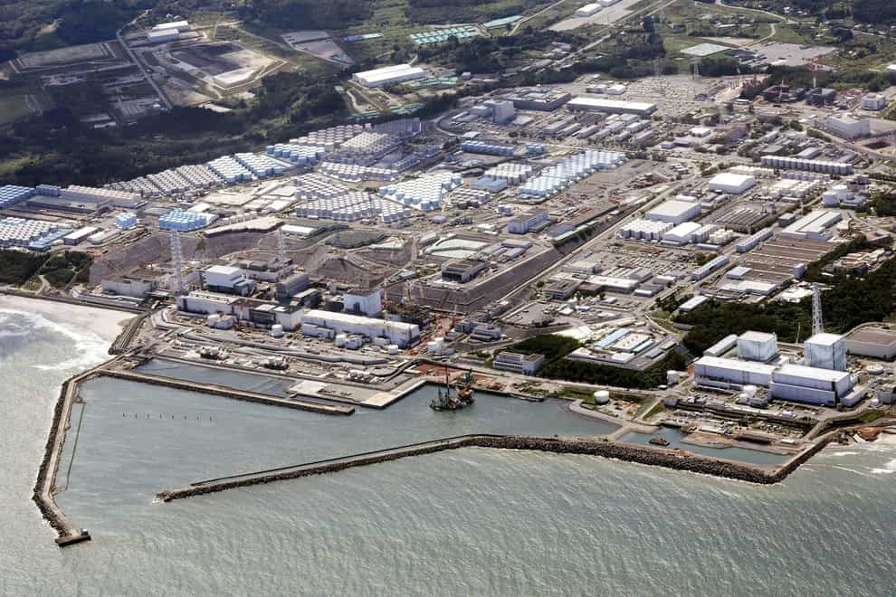 The Fukushima Daiichi nuclear power plant in northern Japan shortly after its operator began releasing its first batch of treated radioactive water into the Pacific Ocean (Kyodo News via AP)