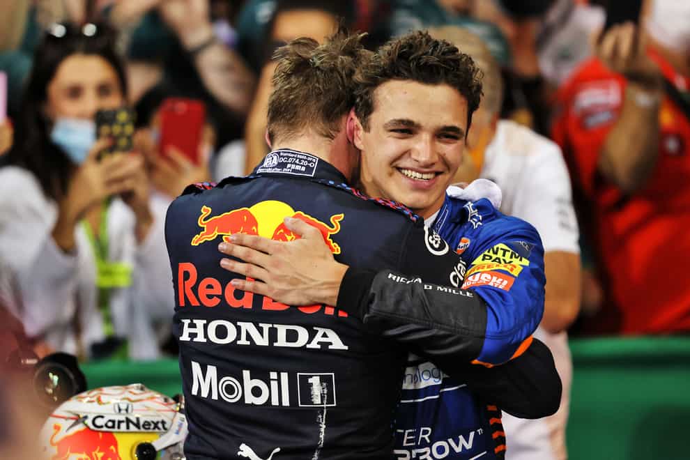 Lando Norris (right) has hailed Max Verstappen as one of the greatest F1 drivers ever (PA Wire)