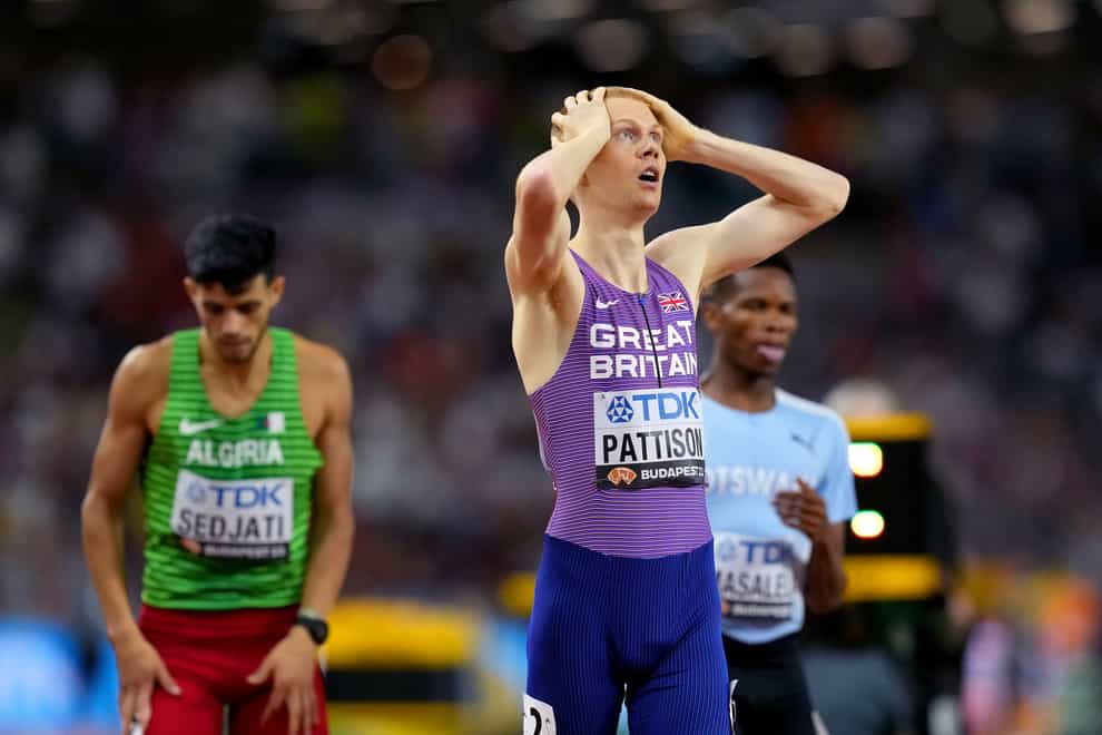 Great Britain’s Ben Pattison reacts to winning bronze in Budapest. (Martin Rickett/PA)