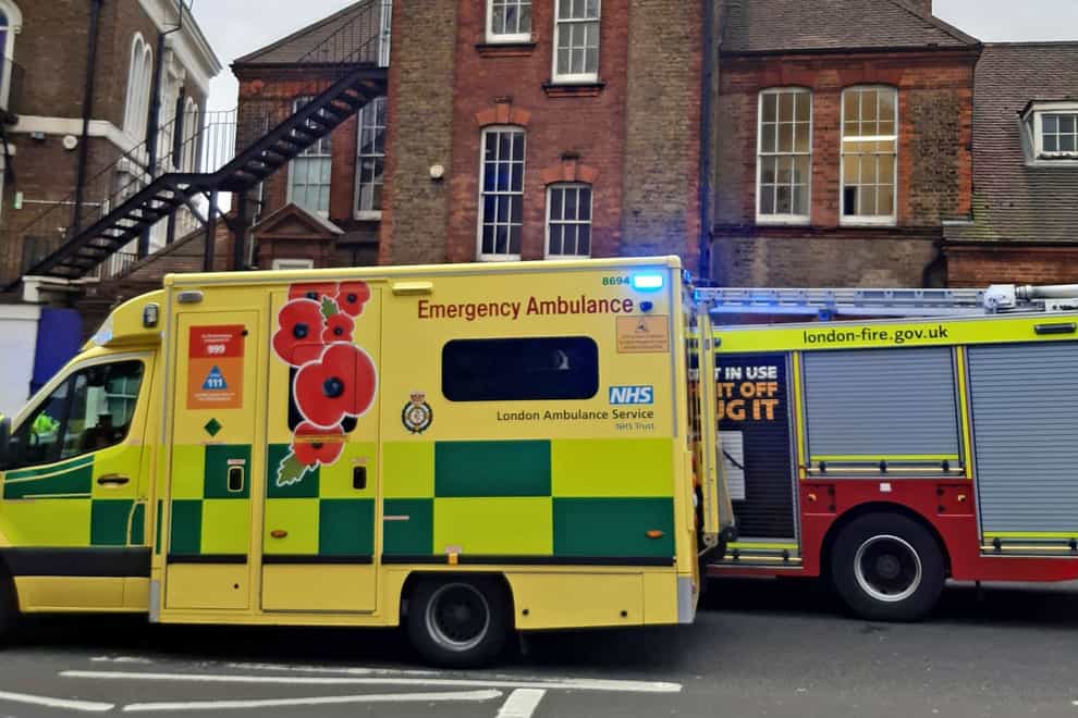 Emergency services outside Rosemead Preparatory School in Dulwich (London Fire Brigade)