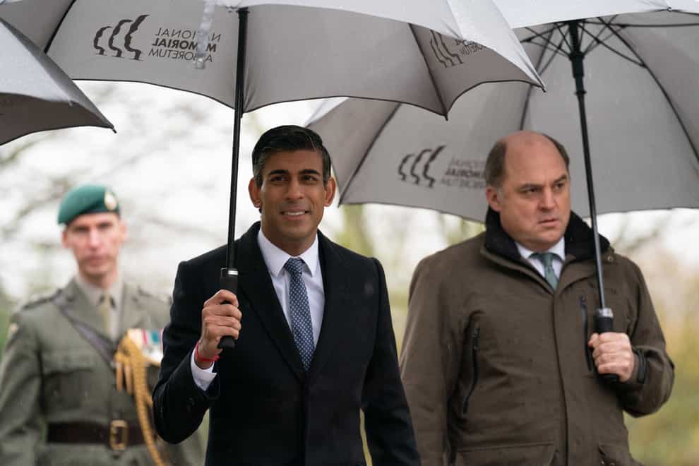 Prime Minister Rishi Sunak, left, with Ben Wallace, who has resigned (PA)