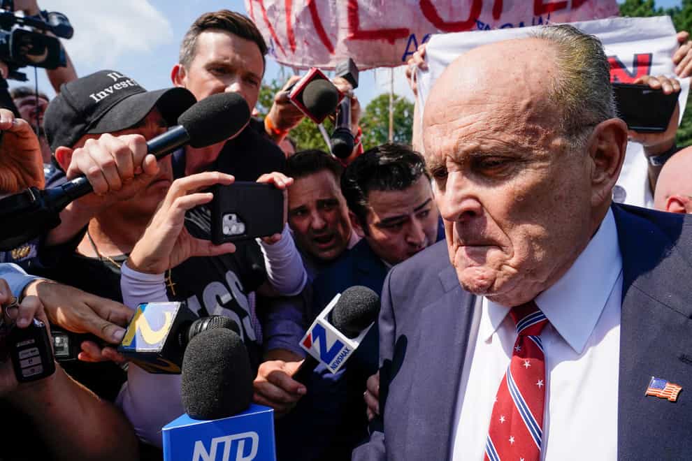 Rudy Giuliani has pleaded not guilty to Georgia charges that accuse him of trying, along with former US president Donald Trump and others, to illegally overturn the results of the 2020 election in the state (Brynn Anderson/AP)