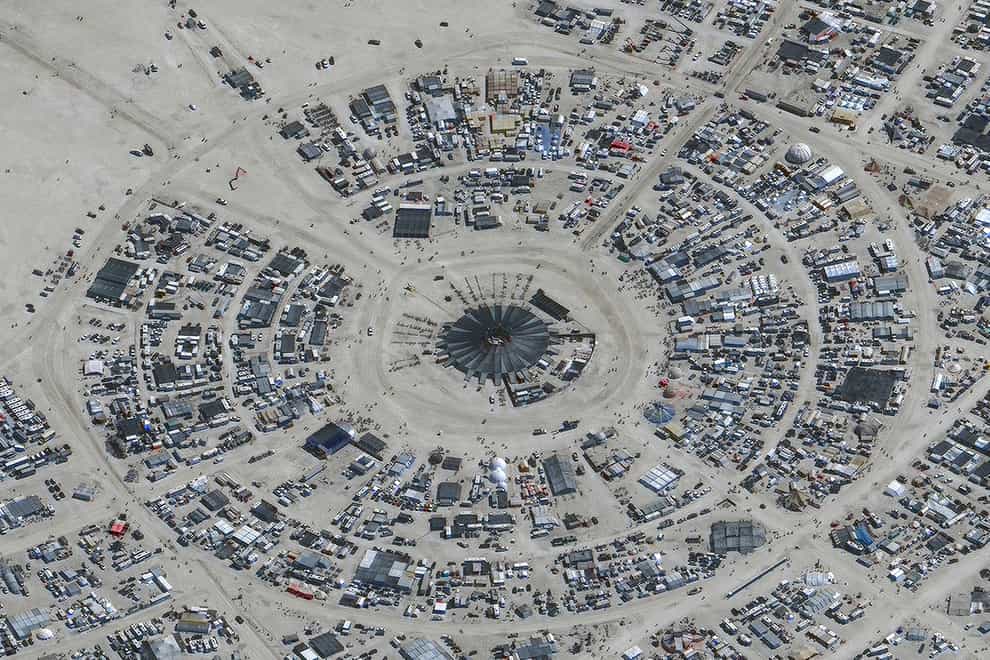 A satellite photo of the site of the Burning Man festival in Black Rock, Nevada (Maxar Technologies via AP/PA)