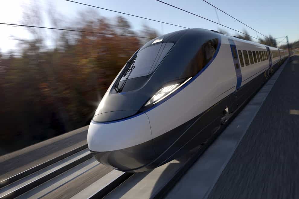 Designs of HS2’s 225mph trains have been recognised for their environmental credentials, according to the company building the high-speed railway (HS2 Ltd/PA)