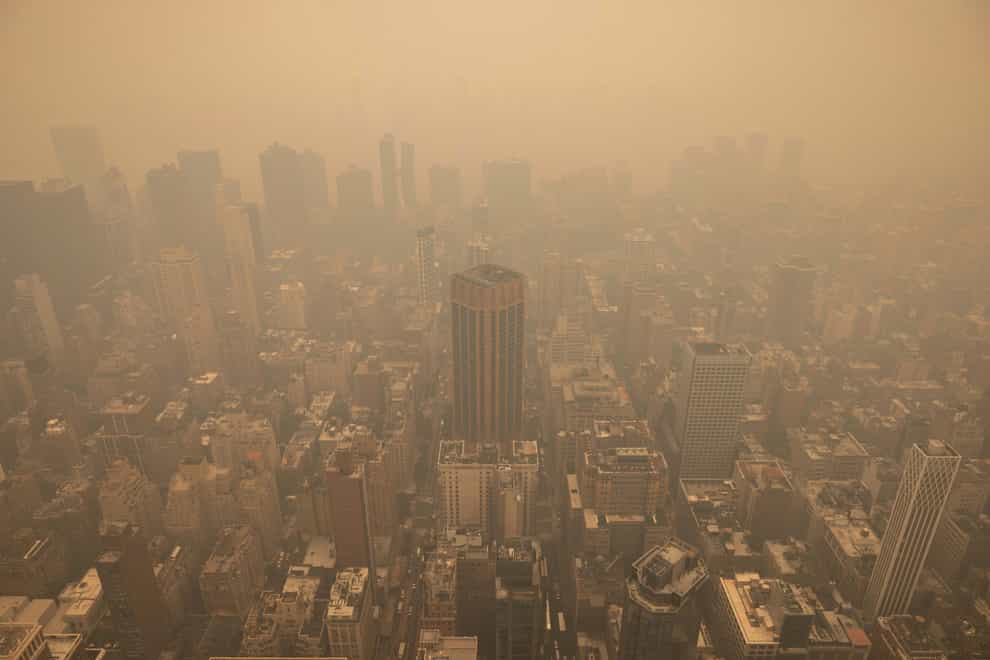The Canadian wildfires engulfed New York City with smoke this year, putting respiratory patients at greater risk, say experts (Yuki Iwamura/AP/PA)