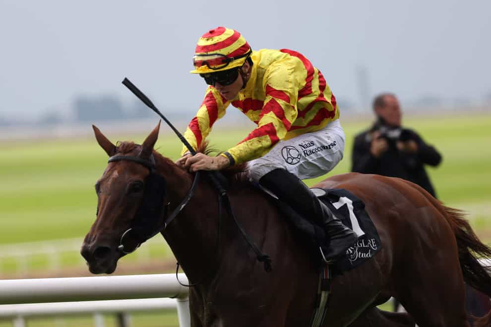 Lumiere Rock ridden by Dylan Browne McMonagle win The Moyglare ”Jewels” Blandford Stakes at Curragh Racecourse, County Kildare. Picture date: Sunday September 10, 2023.