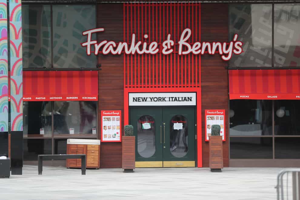 Frankie & Benny’s restaurant in Leicester. TRG has sold its leisure business, which includes Frankie and Benny’s and Chiquito, to a rival hospitality firm (Mike Egerton/PA)