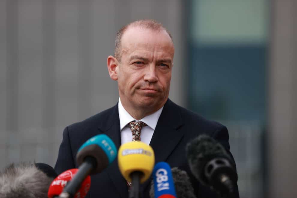 Northern Ireland Secretary Chris Heaton-Harris, addresses the media outside the New Forge complex in Belfast following the announcement of a funding plan will see 1.14 billion euro received through PeacePlus, a new EU programme aiming to build reconciliation and greater prosperity across Northern Ireland and the border counties of Ireland. Picture date: Monday September 11, 2023.