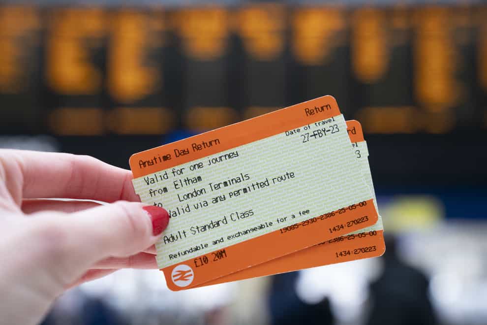 English rail fares will rise by up to 8% in 2024 if the Government uses the same formula as this year (Kirsty O’Connor/PA)