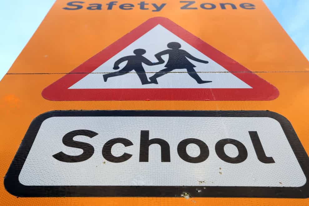 A general view of a school safety zone sign. (Mike Egerton/PA)