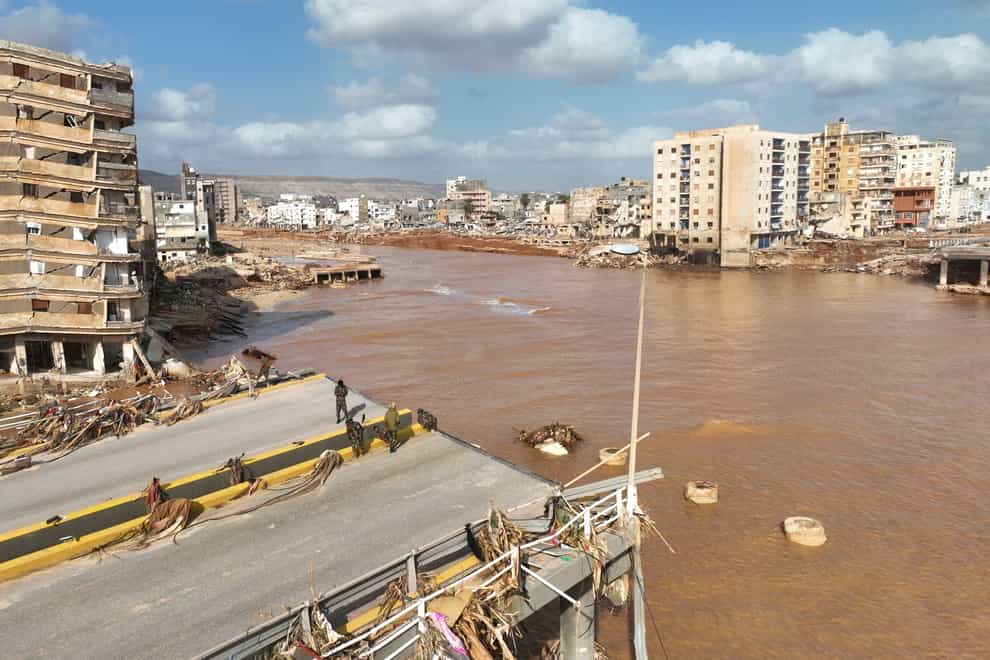 Storm Daniel caused flooding in Libya (Jamal Alkomaty/AP)