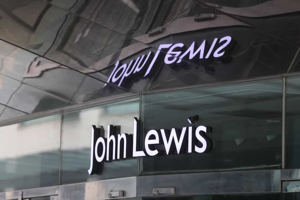 John Lewis department store signage in Leicester (Mike Egerton/PA)