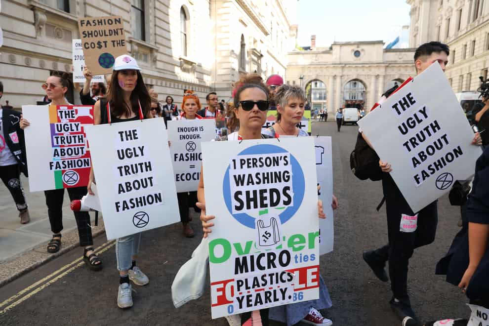 Extinction Rebellion has been protesting at LFW since 2019 (Isabel Infantes/PA)
