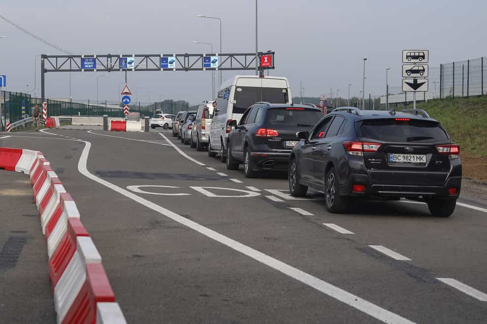 Cars with a Russian licence plate are no longer allowed to enter Poland (Roman Baluk/AP)