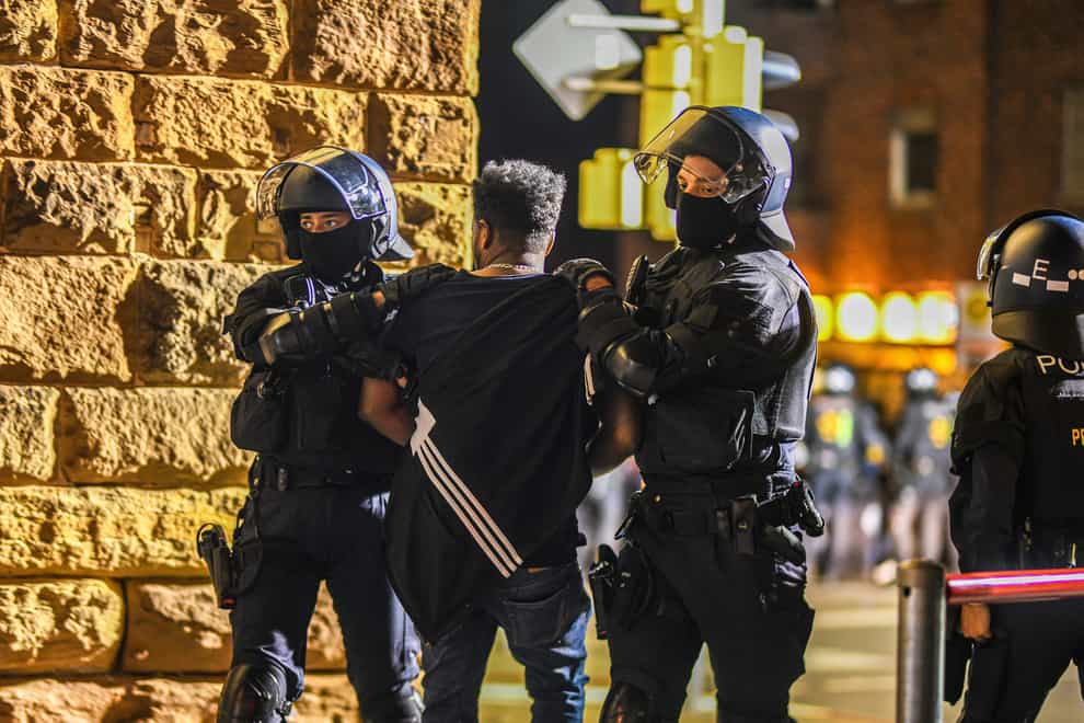 Violence broke out amid an event in Stuttgart on Saturday (Jason Tschepljakow/dpa/AP)