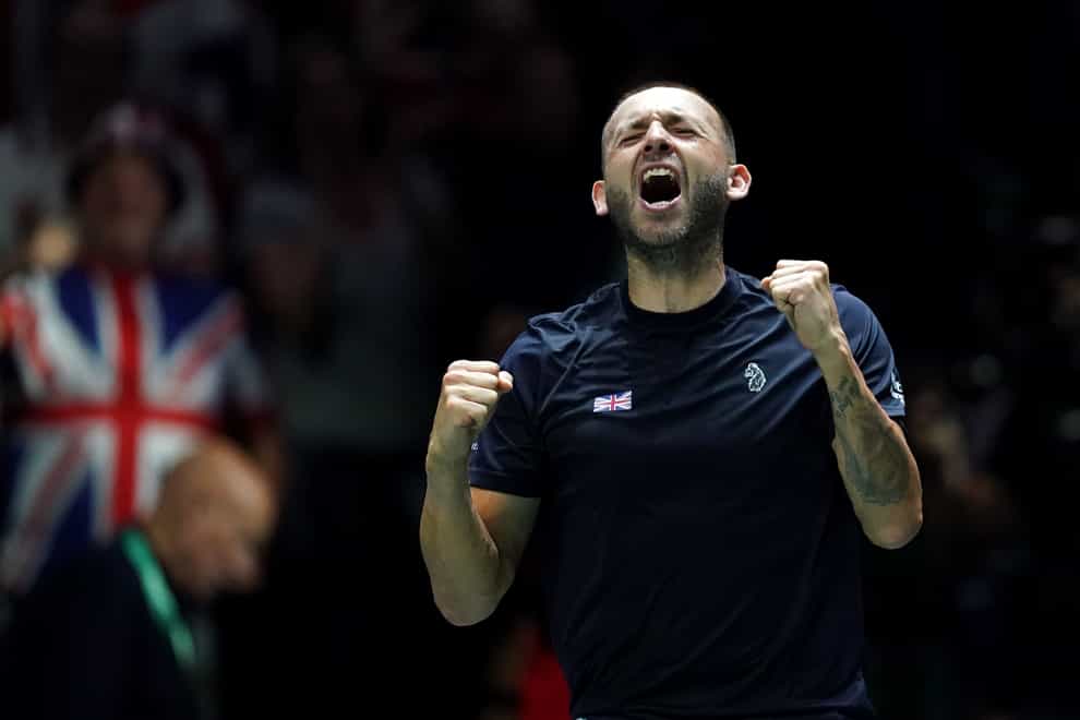 Dan Evans helped Great Britain reach the last eight of the Davis Cup (Martin Rickett/PA)