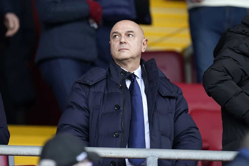 Daniel Levy will face questions from Tottenham supporters’ at a Fans Forum on Tuesday (Andrew Matthews/PA)