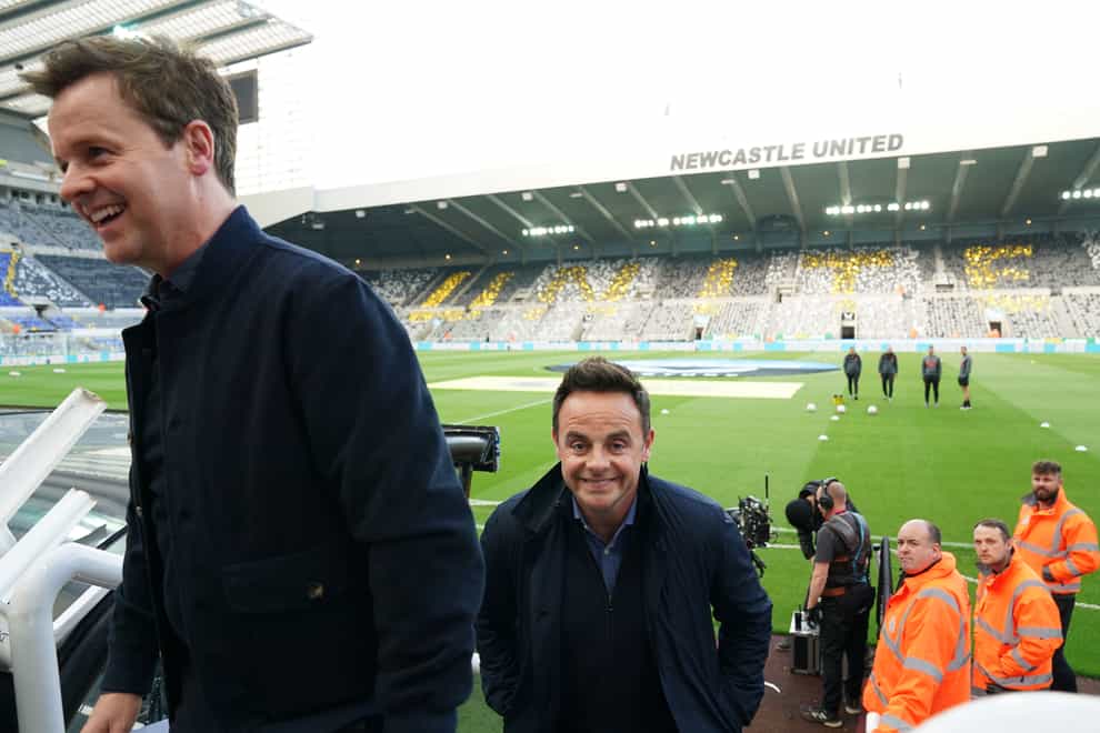 Ant and Dec were ready for Newcastle’s Champions League return (Owen Humphreys/PA)