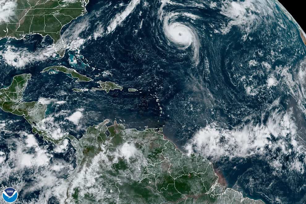 Hurricane Nigel gathers strength in the Atlantic Ocean (NOAA via AP/PA)