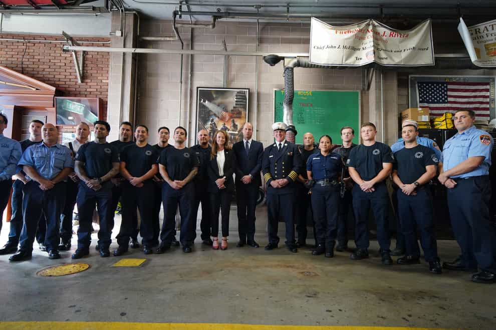 The Prince of Wales visits the New York Fire Department’s Ten House Fire Station (Peter Byrne/PA)