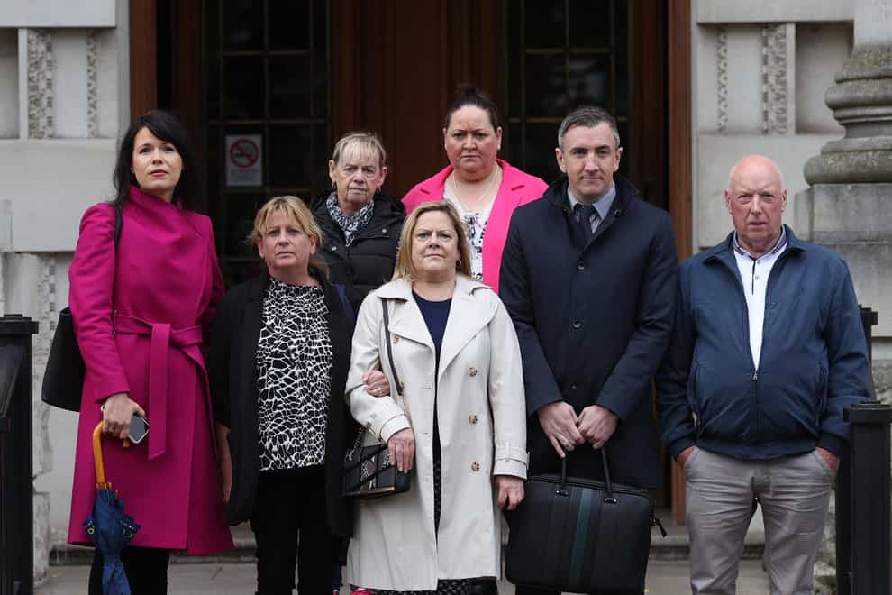 The family and legal representatives of victims attended the hearing at the Royal Courts of Justice in Belfast (Liam McBurney/PA)