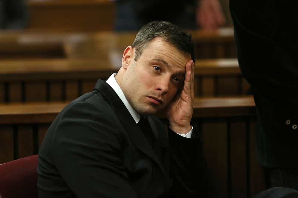 Oscar Pistorius during his sentencing in the high court in Pretoria, South Africa, in 2014 (Alon Skuy/Pool Photo via AP/PA)